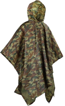 Военный Водонепроницаемый дождевик Пончо , многофункциональный коврик для мужчин ростом более 160 см ( Цвет - Камуфляж )