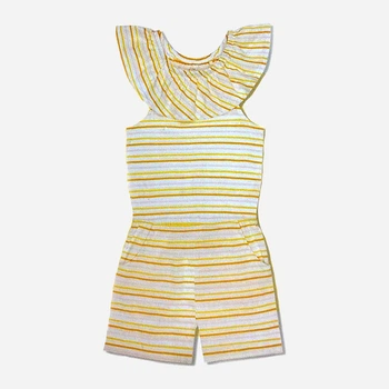 Дитячий літній комбінезон для дівчинки Kuniboo KS30313 98-104 см Молочний/Комбінований (7800000041439)