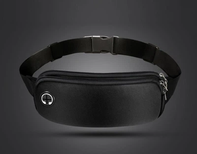 Спортивная сумка на пояс Сумка для бега з 2 карманами 22х10 см RunBag Влагостойкая Black (HbP050346)