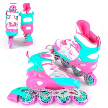 Детские раздвижные ролики Best Roller 91404-L, размер 38-42, колеса PU, Бирюзовые