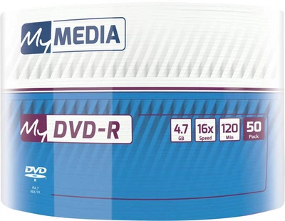 Диски DVD-R MyMedia 4,7 ГБ 16x Matt Silver Wrap – 50 шт.(DL_5B60992BEF63)