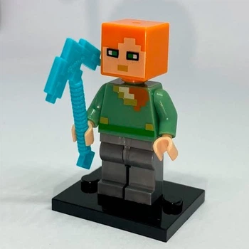 Фигурка iBlock Алекс с киркой Майнкрафт Alex Minecraft 4.5 см