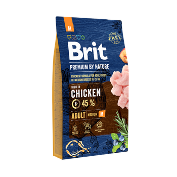 Сухой корм для взрослых собак средних пород Brit Premium Adult M со вкусом курицы 8 кг