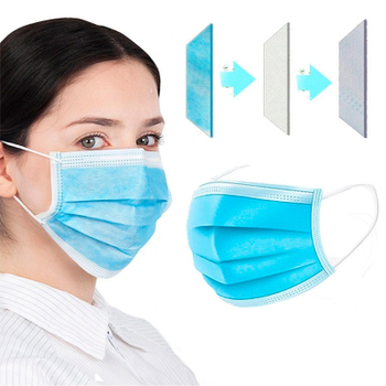 Защитная маска для лица Longevita медична тришарова нестерильна, 1х50 (Mask_07)