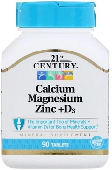 Кальцій Магній Цинк + D3 Cal Mag Zinc + D3 21st Century 90 таблеток (258742)