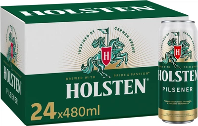 Упаковка пива Holsten Pilsner світле фільтроване 4.7% 0.48 л х 24 шт (4820250941443_4820250941412)