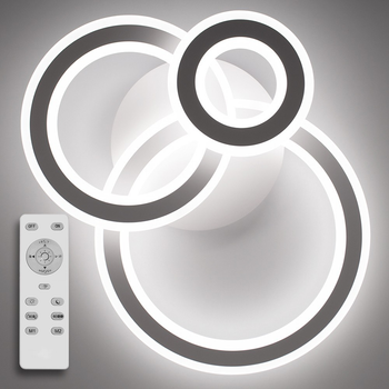 Люстра светодиодная потолочная LUMINARIA TRIPLEX ROUND 108W R710/590 WHITE 220V IP20, LED светильник с пультом ДУ