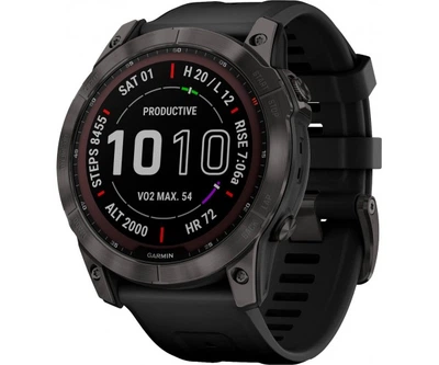 Смарт-часы Garmin Fenix 7X Sapphire Solar C. Grey DLC Titanium w. Carbon Grey DLC Vented T. Band (010-02541-27)