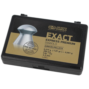 Пульки JSB Exact Express Premium, 4,52 мм , 0,51 г, 200 шт/уп (10257-200)