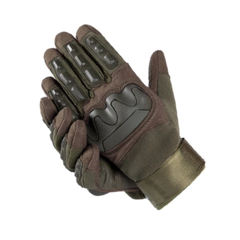 Перчатки тактические военные-армейские сенсорные CAMO с защитой костяшек кулака дышащие, боевые XL Olive CMO911-2