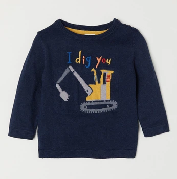 Джемпер тонкої в'язки для хлопчика H&M 0624674006 068 см (3-6 months) темно-синій