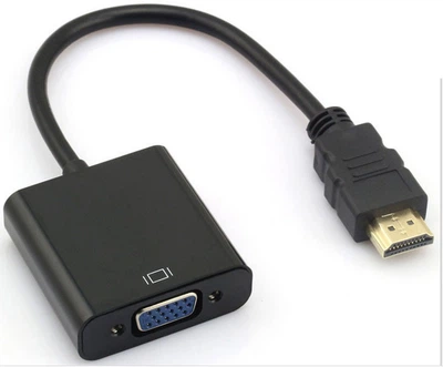 Конвертер відео адаптер HDMI - VGA перехідник (чорний)