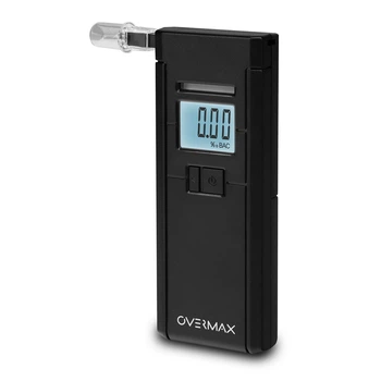 Алкотестер електрохімічний Overmax AD-05 виконує швидкі вимірювання з дуже високою точністю до 0,07%, оснащений професійним платиновим електрохімічним датчиком.