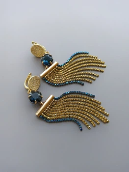 Стразовые серьги Ksenija Vitali Blue & Yellow Drop UA26