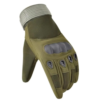 Тактичні повнопалі рукавички (велорукавиці, моторукавиці) Eagle Tactical ET-12 Green Розмір L