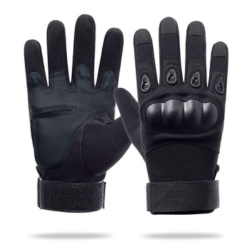 Тактические полнопалые перчатки (велоперчатки, мотоперчатки) Eagle Tactical ET-12 Black Размер L