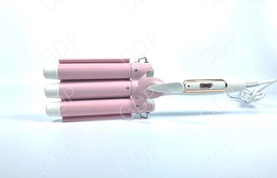 Плойка PRO Professional hair curler 1988 тройная волна розовая
