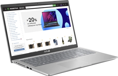Ноутбук ASUS Laptop X515JA-BQ4074 (90NB0SR2-M02RE0) Transparent Silver / Intel Core i5-1035G1 / RAM 8 ГБ / SSD 256 ГБ