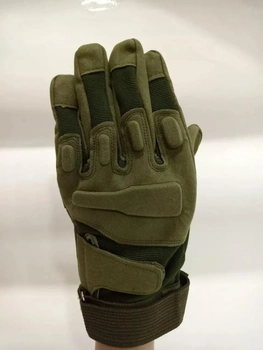 Перчатки тактические полнопалые с защитой M олива 043-4-2022