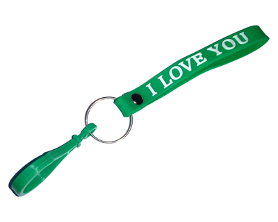 Брелок/браслет FROM FACTORY KMG I LOVE YOU с пластиковым карабином 16см Зеленый