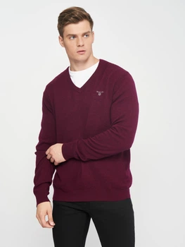Пуловер GANT Extrafine Lambswool V-Neck 8010520 Burgyndy 3XL