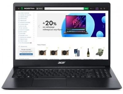 Ноутбук Acer Aspire 3 A315-34 15.6" FullHD / CPU Intel Pentium N5030 (4ядра/4потока, частота до 3.1GHz) / RAM 8GB / SSD 128GB / Video int / безОС / Charcoal Black