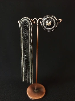 Сережки Ksenija Vitali Black diamond asymmetric SB-0009