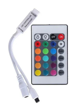 Контролер для RGB стрічки ОЕМ 6А IR інфрачервоний 24 кнопки DC 12-24V міні (06716)