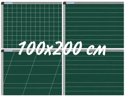 Шкільна дошка расчерченная UkrBoards магнітна для крейди 100х200 см