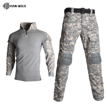 Тактичний військовий костюм HAN WILD ACU MM14 PIXEL Убакс і Штани із Захистом колін M Піксельний камуфляж HWP00268-2