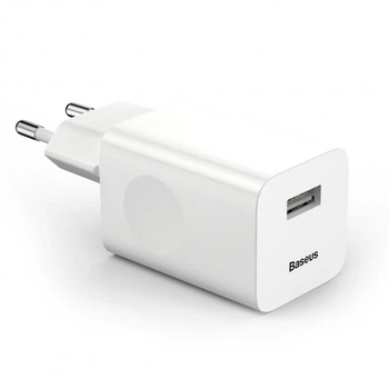 Зарядное устройство Baseus Quick Charger (адаптер USB, Quick Charge 3.0, 24W, 3A, быстрая зарядка) - Белый