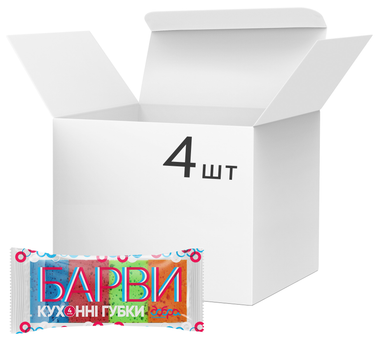 Упаковка губок кухонных Добра господарочка Краски 4 пачки по 4 шт (4820086522410)