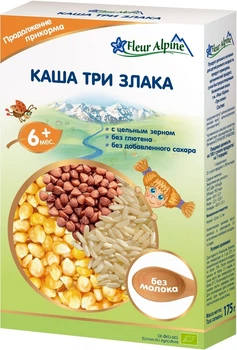 Безмолочная органическая каша Fleur Alpine три злака 175 г (4006303632135)