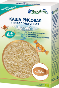 Безмолочна органічна каша Fleur Alpine рисова гіпоалергенна 175 г (4006303632012)
