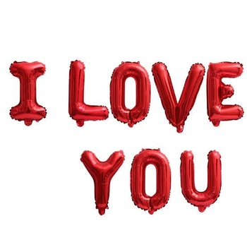 Фольговані Надувні Кульки I LOVE YOU Червоний