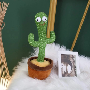 Танцюючий кактус співаючий 120 пісень з підсвічуванням Dancing Cactus TikTok іграшка Повторюшка кактус