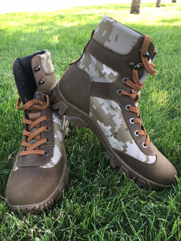 Берці демісезонні черевики тактичні чоловічі, туфлі тактичні чоловічі берці, натуральна шкіра та кордура, розмір 40, Bounce ar. TBU-2340, колір камуфляж