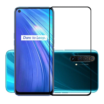 Защитное стекло LUX для Realme 6 Full Сover черный 0,3 мм в упаковке