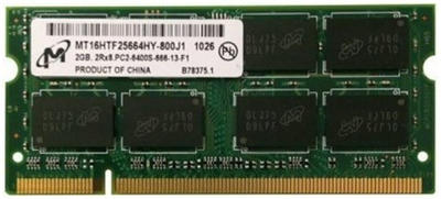 Оперативная память Micron SoDimm 2Gb DDR2 800MHz PC2-6400 CL6 (MT16HTF25664HZ-800J1) Б\у