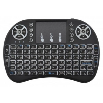 Бездротова клавіатура Mini Keyboard Backlit з тачпадом і підсвічуванням Чорний