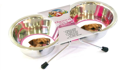 Миски из нержавейки на подставке для собак 2*1,9 л Croci CaniAmici