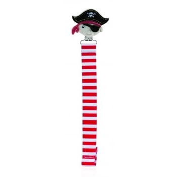 Кліпса для пустушок на стрічці, Nuby (Pirate)