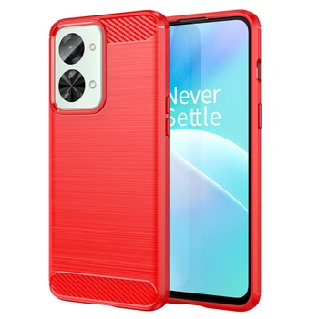 Чохол Lenuo Carbon Fiber для OnePlus Nord 2T 5G Red