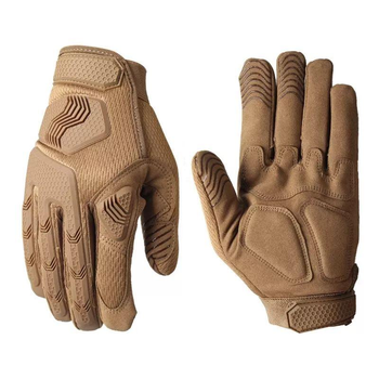 Тактичні перчатки з пальцями Gloves FF 4 койот розмір L