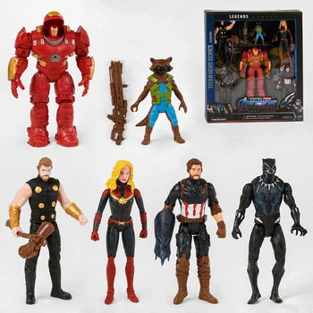 Игровой набор фигурки супергерои Marvel Марвел Железный человек, Капитан Америка, Енот Ракета, Тор, Чудо-женщина