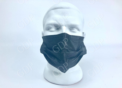Защитная маска одноразовая трехслойная паянная с фиксатором для носа черная