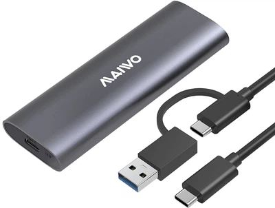 Зовнішня кишеня Maiwo для M.2 SSD NVMe (PCIe)/M.2 SSD SATA combo - USB 3.1 GEN2 Type-C Dark Grey (K1689)
