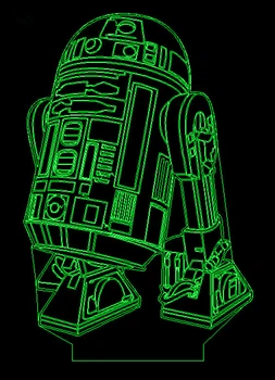 Акриловый светильник-ночник Звездные Войны R2-D2 зеленый tty-n000714