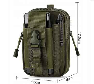 Тактичний поясний підсумк Outdoor Tactics ZK1, сумка для телефону. Зелений.
