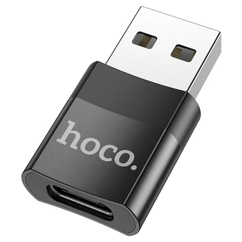 Адаптер Hoco UA17 USB Male to Type-C female USB 2.0 adapter Black